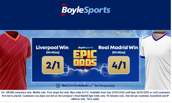 Boylesports - Liverpool v Real Madrid Offer