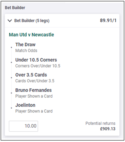 Man Utd v Newcastle - Bet Builder
