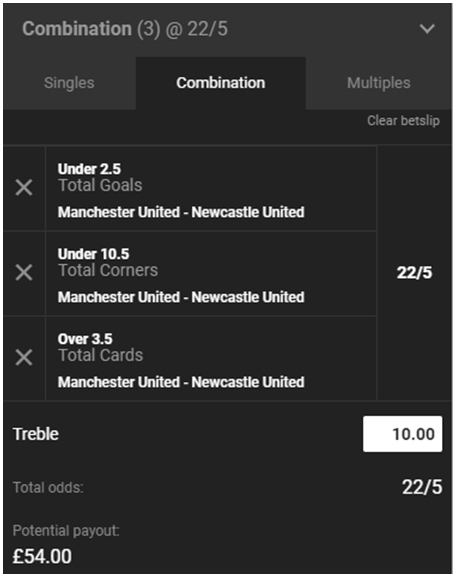 Man Utd v Newcastle - Bet Builder