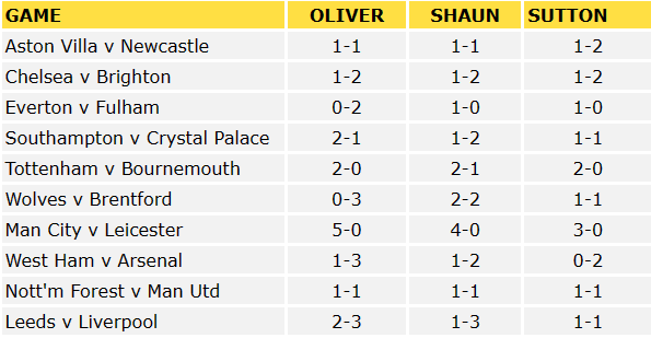Premier League Predictions