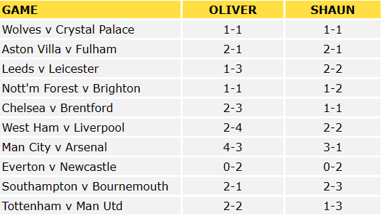 Premier League Predictions