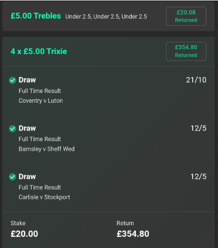 Winning PlayOff Trixie - Chris Across the Leagues Member