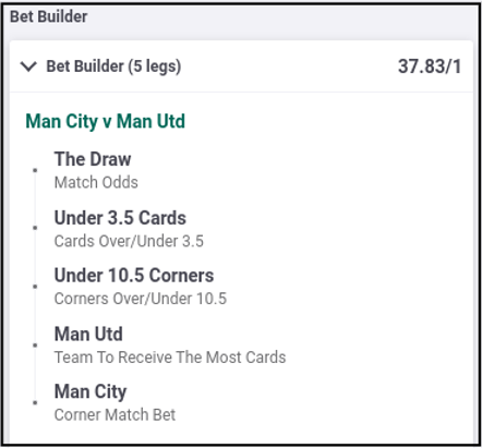 Man City v Man Utd - Bet Builder