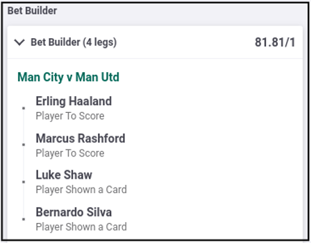 Man City v Man Utd - Bet Builder